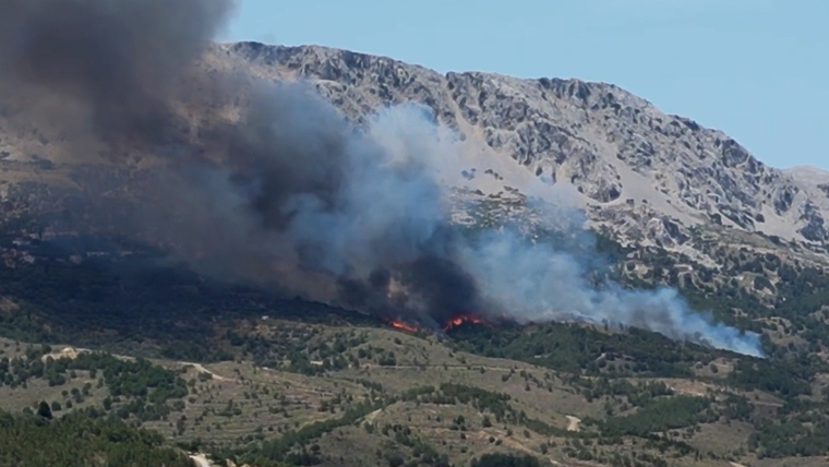 Χίος: Σε εξέλιξη η πυρκαγιά στις Καρυές