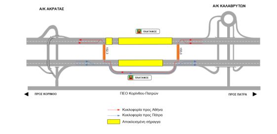 Κυκλοφοριακές ρυθμίσεις για εργασίες εγκατάστασης φωτιστικών τύπου LED και επαναχρωματισμό των σηράγγων Πλατάνου