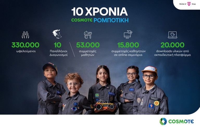 Δέκα χρόνια η COSMOTE συμβάλλει στην ανάπτυξη της εκπαιδευτικής ρομποτικής και των ψηφιακών δεξιοτήτων των νέων